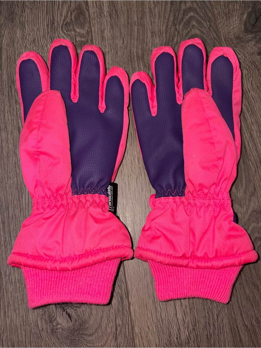 Kids Pink and Purple Winter Gloves with insulation